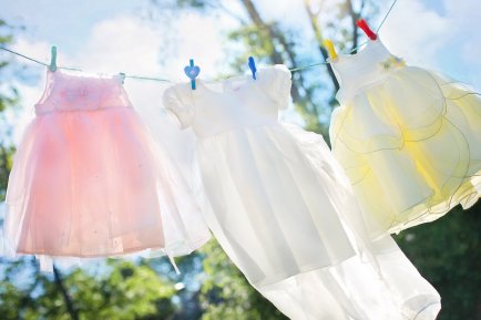 Little clean princess dresses hung out to dry.