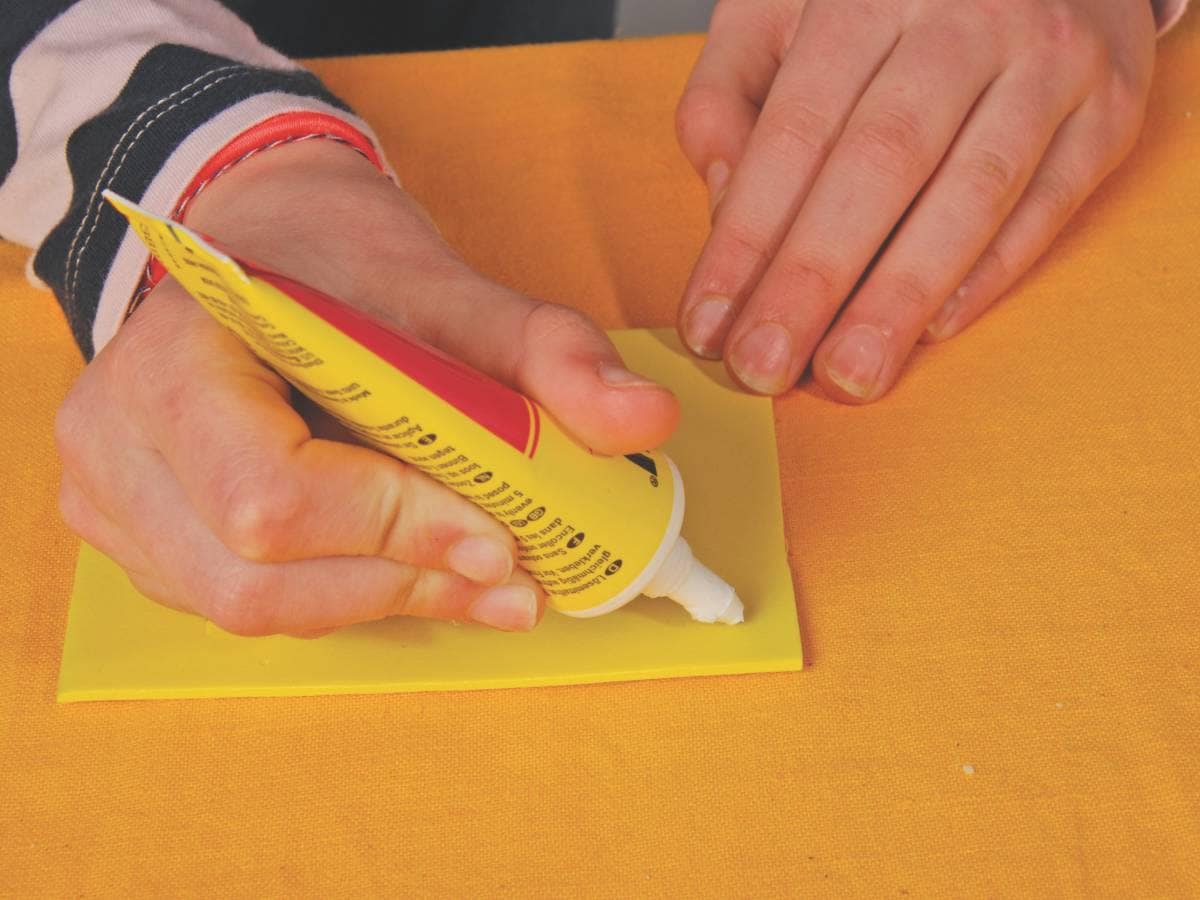 Person gluing square