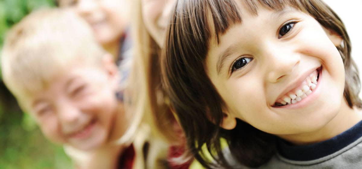 Smiling children.