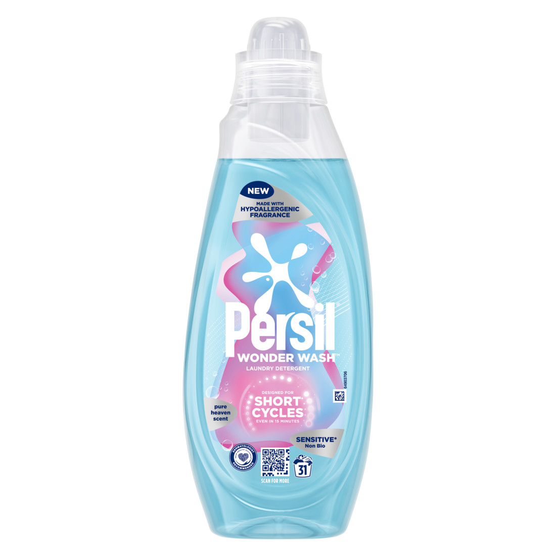 Persil Wonder Wash Sensitive Non Bio Liquid Detergent Packshot 