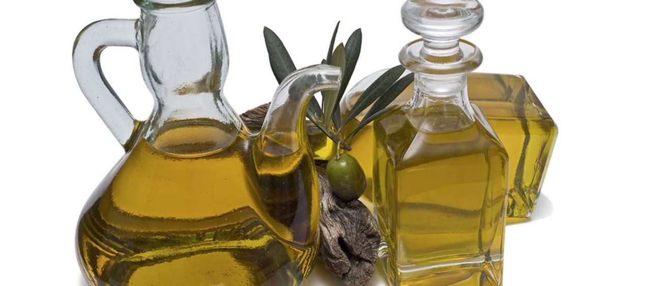 Bottles of olive oil.