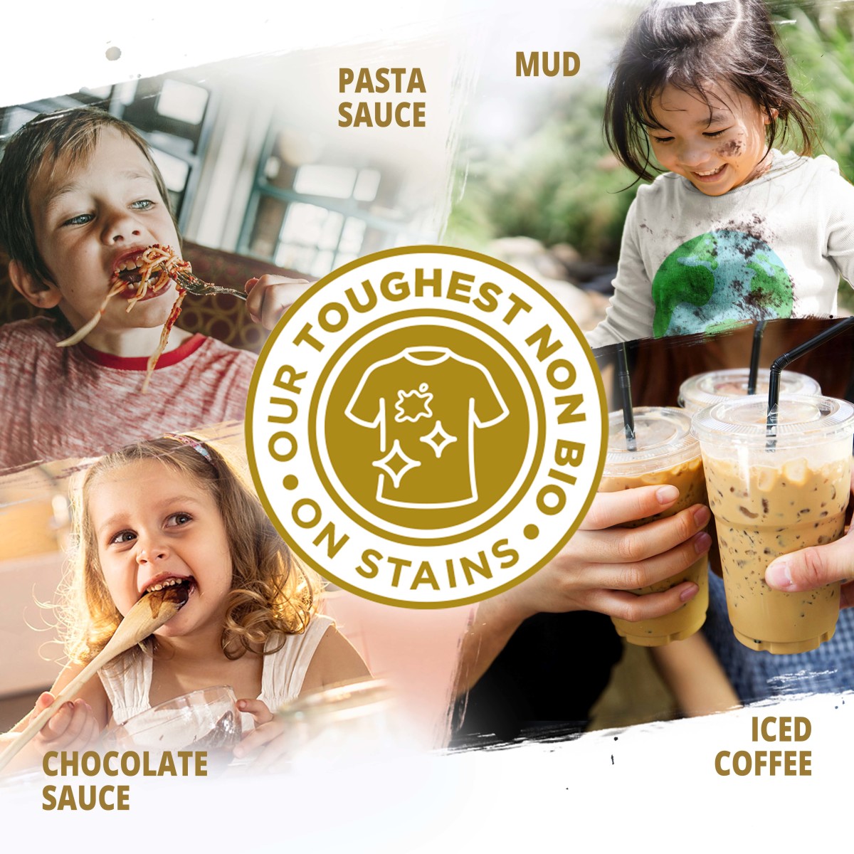 Our toughest Non Bio liquid on stains